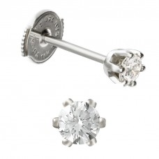 Diamond stud earrings 2.00ct 6 claws