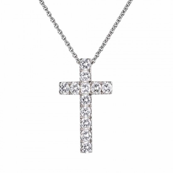 Large cross pendant and diamonds