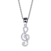 Treble clef pendant with diamonds