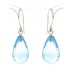 Blue topaz earrings, briolette-cut