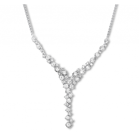Diamond Necklace 2-1/2 ct tw Round-cut 14K White Gold