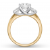 Diamond 3-Stone Ring 2-3/4 ct tw Cushion-cut 14K Two-Tone Gold