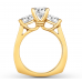 Diamond 3-Stone Ring 2-7/8 ct tw Round-cut 14K Yellow Gold