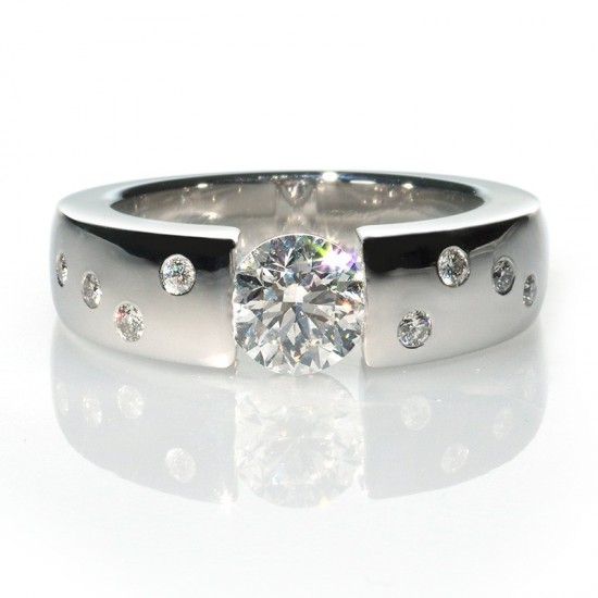Diamonds engagement ring 1.00ct Moon