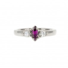 A Purple Marquise Yogo Sapphire Ring