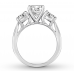 Diamond 3-Stone Ring 2-7/8 ct tw Round-cut 14K White Gold