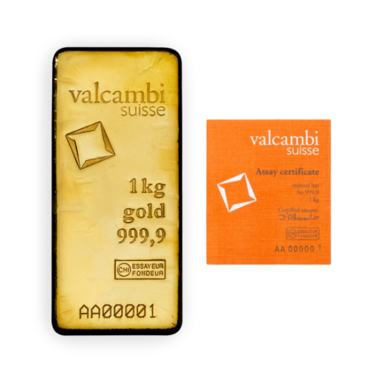 NET WT 1000g Gold Bar - Valcambi