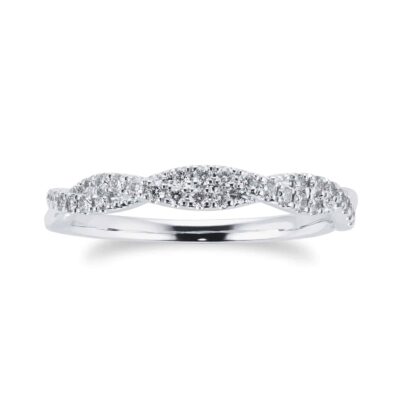 18ct White Gold 0.20ct Diamond Twist Eternity Band