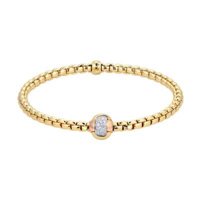 18ct Yellow Gold Éka Delicate Diamond Station Bracelet