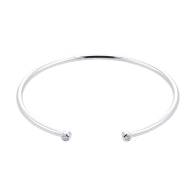 Ethereal Sterling Silver Diamond-Set Bangle (0.15ct tw.)