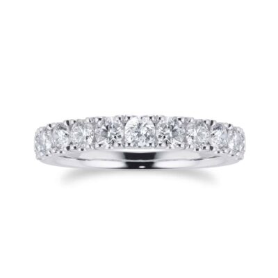 Platinum 1ct Diamond Prong-Set Eternity Band