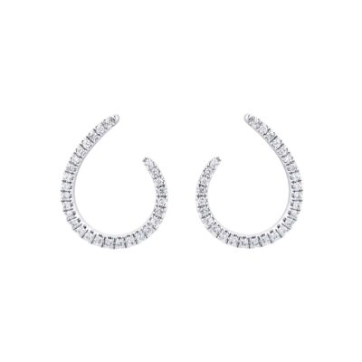 9ct White Gold Diamond Open Hoop Earrings (0.25ct tw.)
