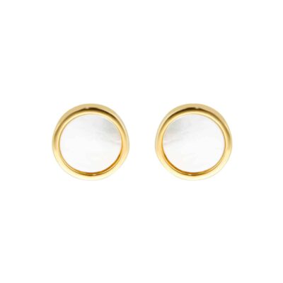 9ct Yellow Gold Pearl Shell Stud Earrings