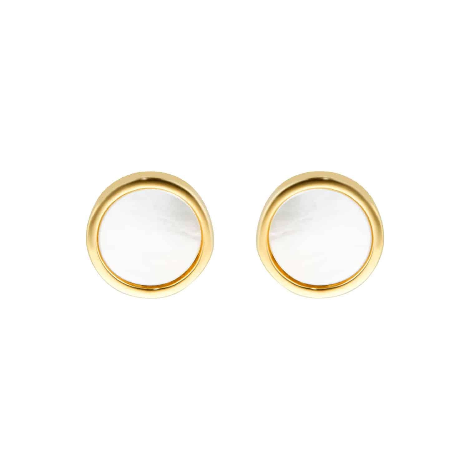 9ct Yellow Gold Pearl Shell Stud Earrings