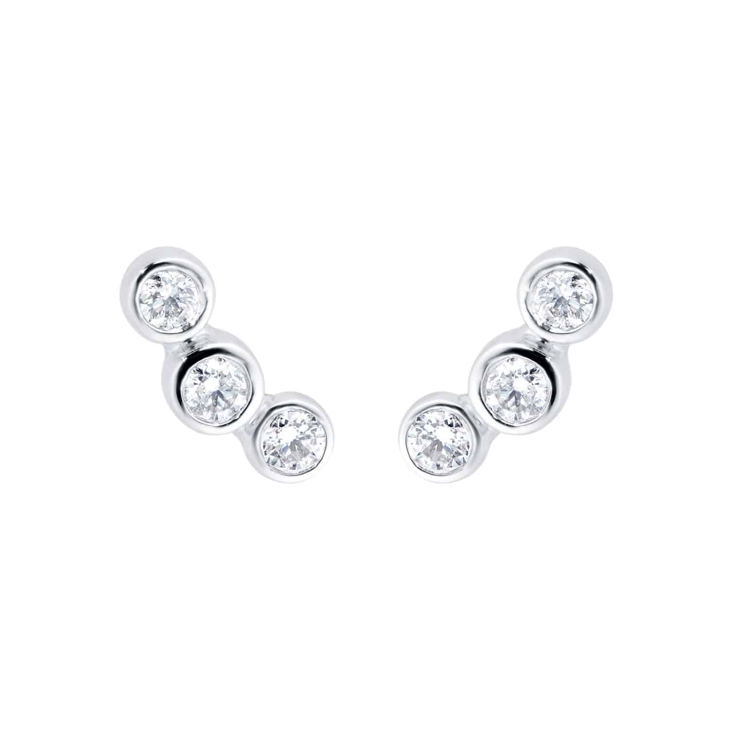 18ct White Gold Signature Diamond Ear Climbers (0.20ct tw.)