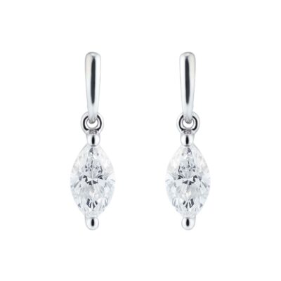 9ct White Gold Marquise-Cut Diamond Drop Earrings (0.46ct tw.)