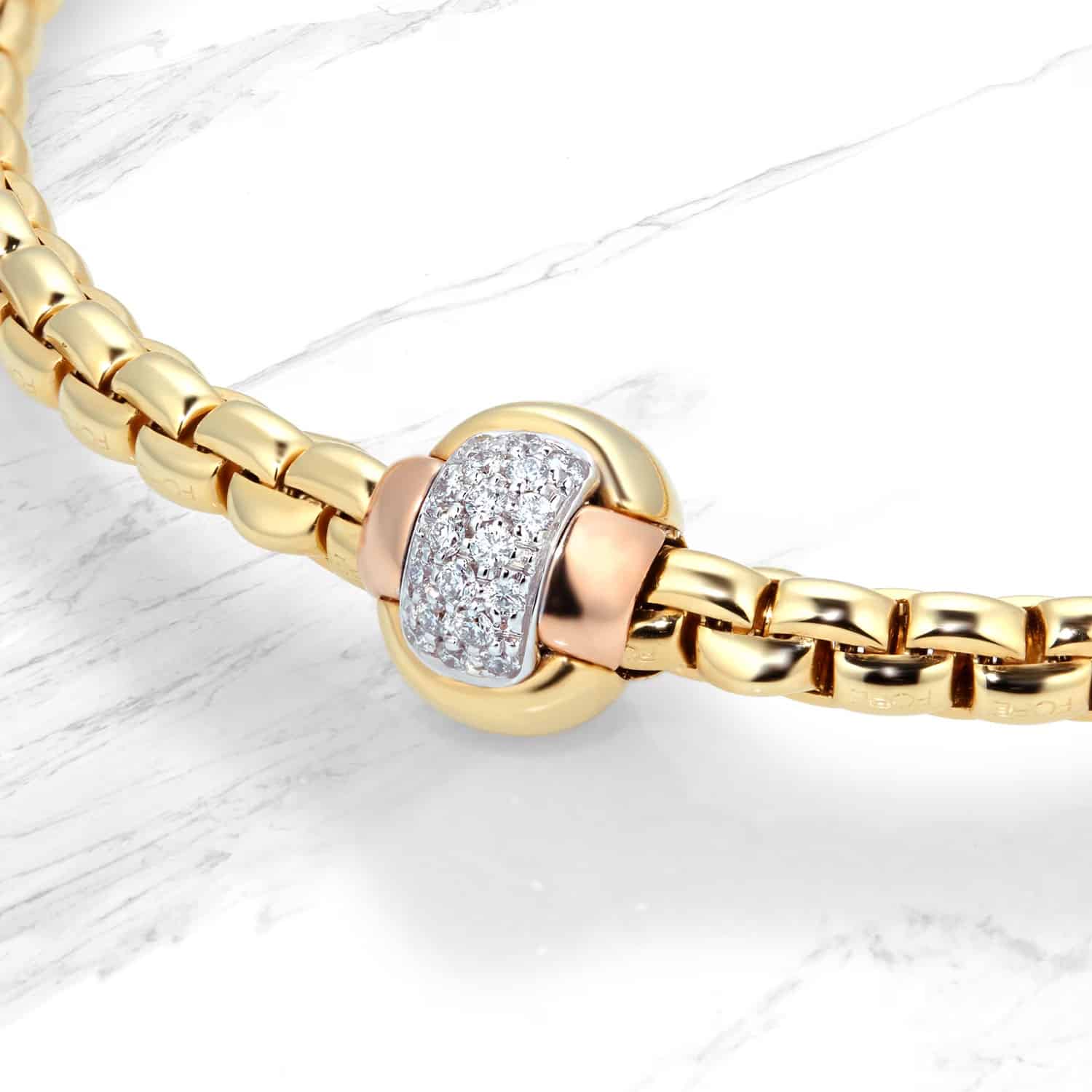 18ct Yellow Gold Éka Delicate Diamond Station Bracelet - Image 3