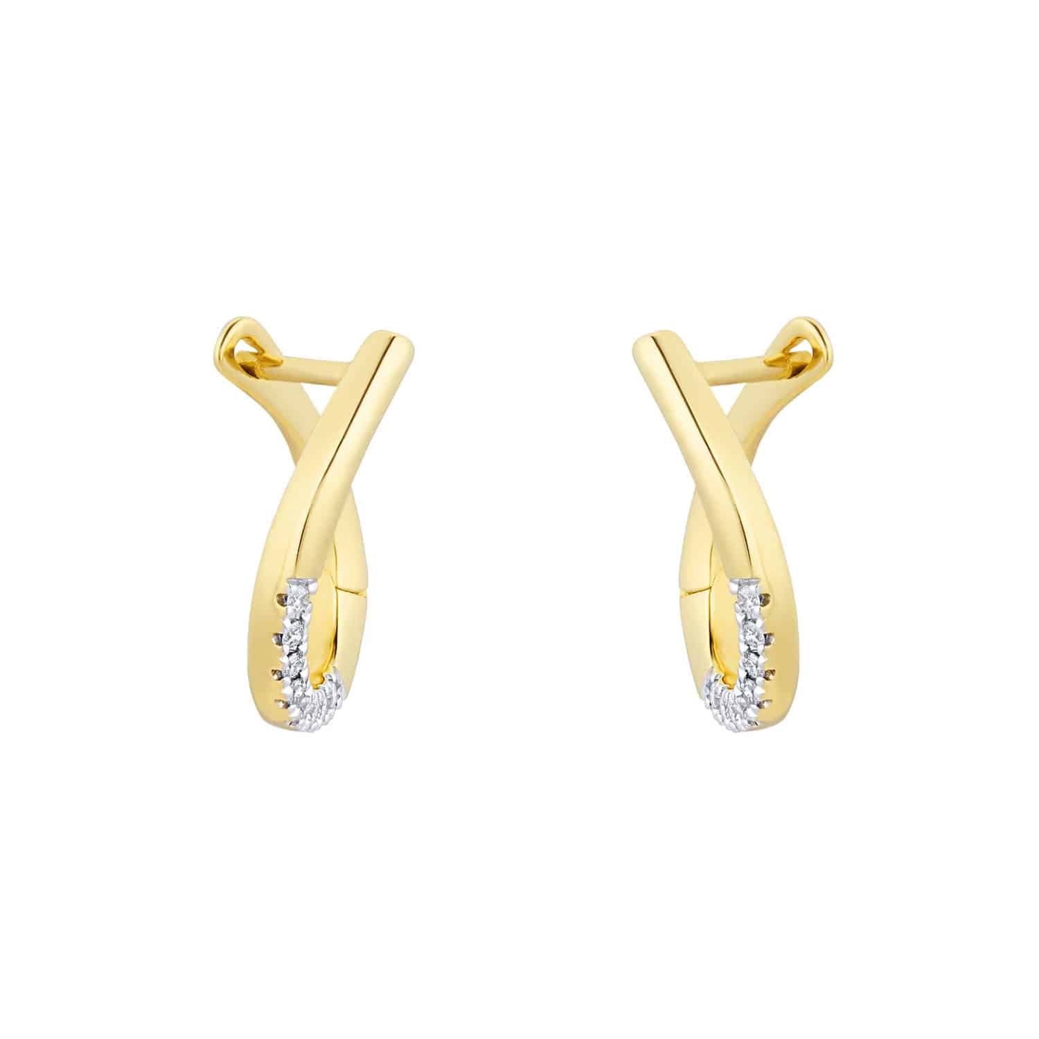 9ct Yellow Gold Pear-Shape Diamond Drop Hoops (0.10ct tw.) - Image 3