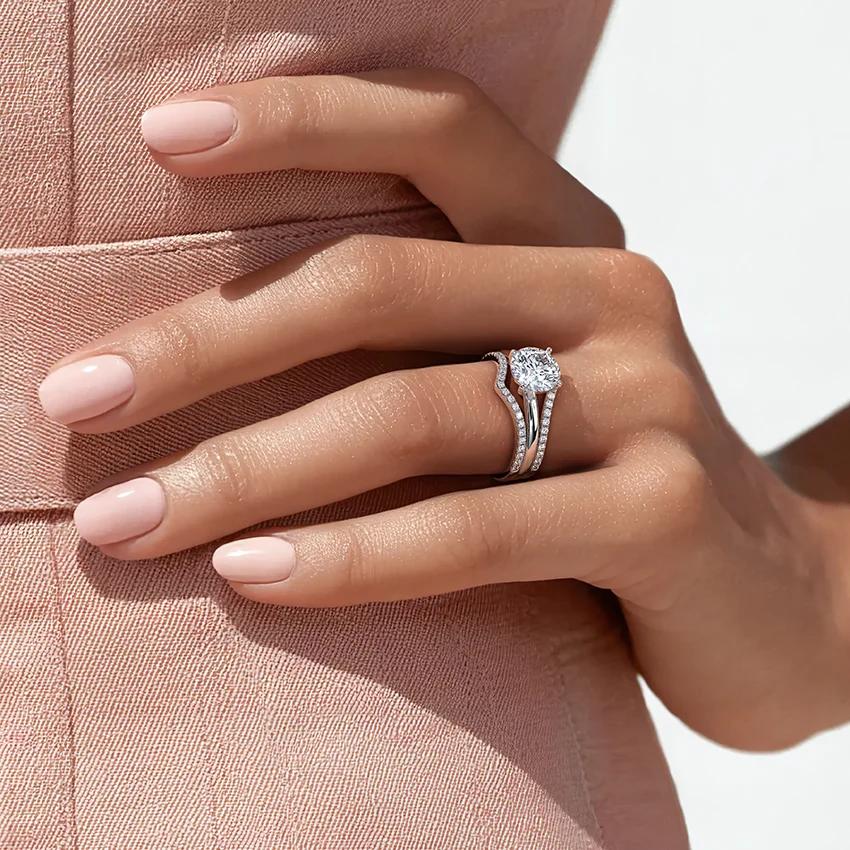 Arcadia Diamond Ring Jacket (1/3 ct. tw.) in Platinum - Image 3