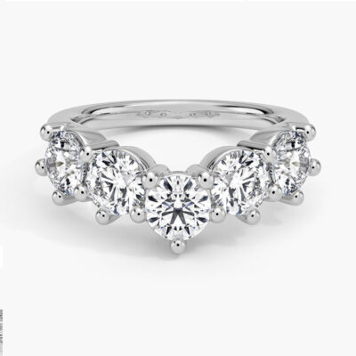 Marlowe Contoured Diamond Ring in Platinum