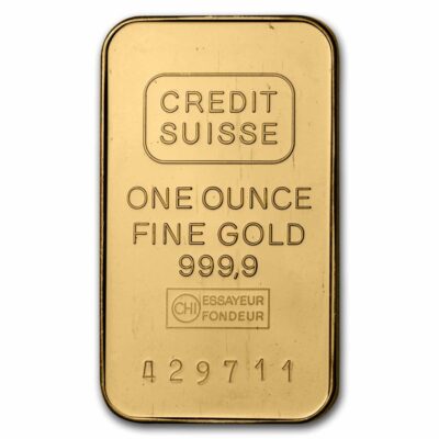 1 oz Gold Bar - Credit Suisse (Vintage, Paper Assay)
