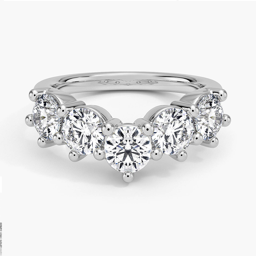 Solstice Contoured Diamond Ring in Platinum