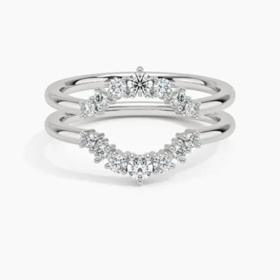 Ravelle Nested Contoured Diamond Ring Stack (1/3 ct. tw.) in Platinum