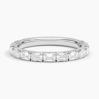 Skyline Emerald Cut Diamond Ring Platinum