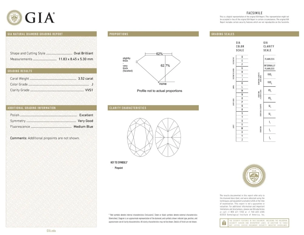 3.52ct Oval Natural Diamond — J / VVS1. - Image 4