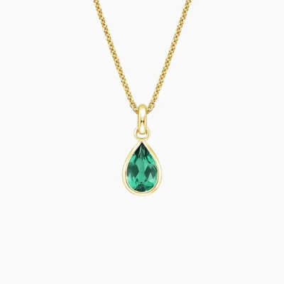 Verdant Emerald Pendant in 14K Yellow Gold