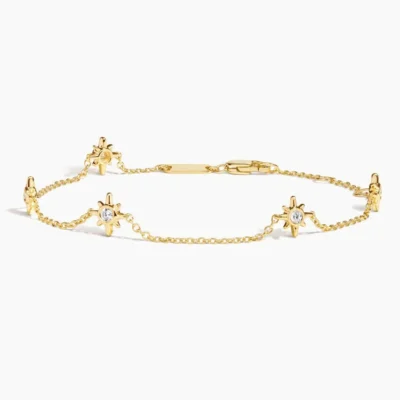 Lattice Kiss Diamond Station Bracelet (1/8 ct. tw.)