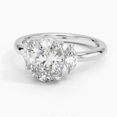 Aurora Pavilion - Oval Diamond Ring (1/2 ct. tw.) (Setting Only)