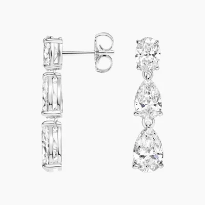Whisper Pear and Oval Diamond Drop Earrings (4 2/5 ct. tw.)