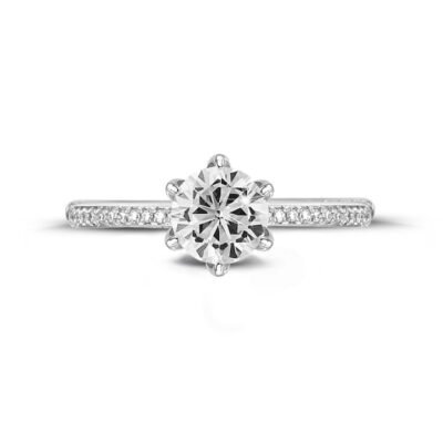 Sovereign Solitaire 1.00 Carat Ring With Side Diamonds