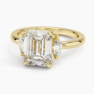 Aurora Pavilion - Emerald Diamond Ring (1/2 ct. tw.) (Setting Only)