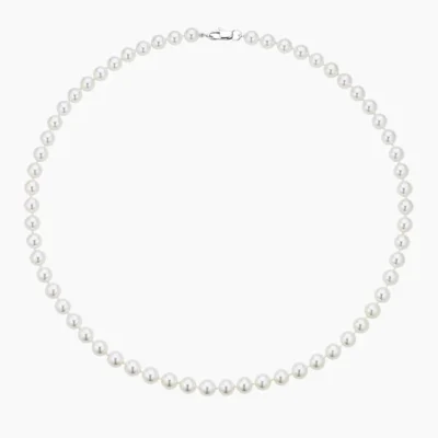Rosewater Bloom Cultured Pearl 18 in. Necklace in 18K White Gold