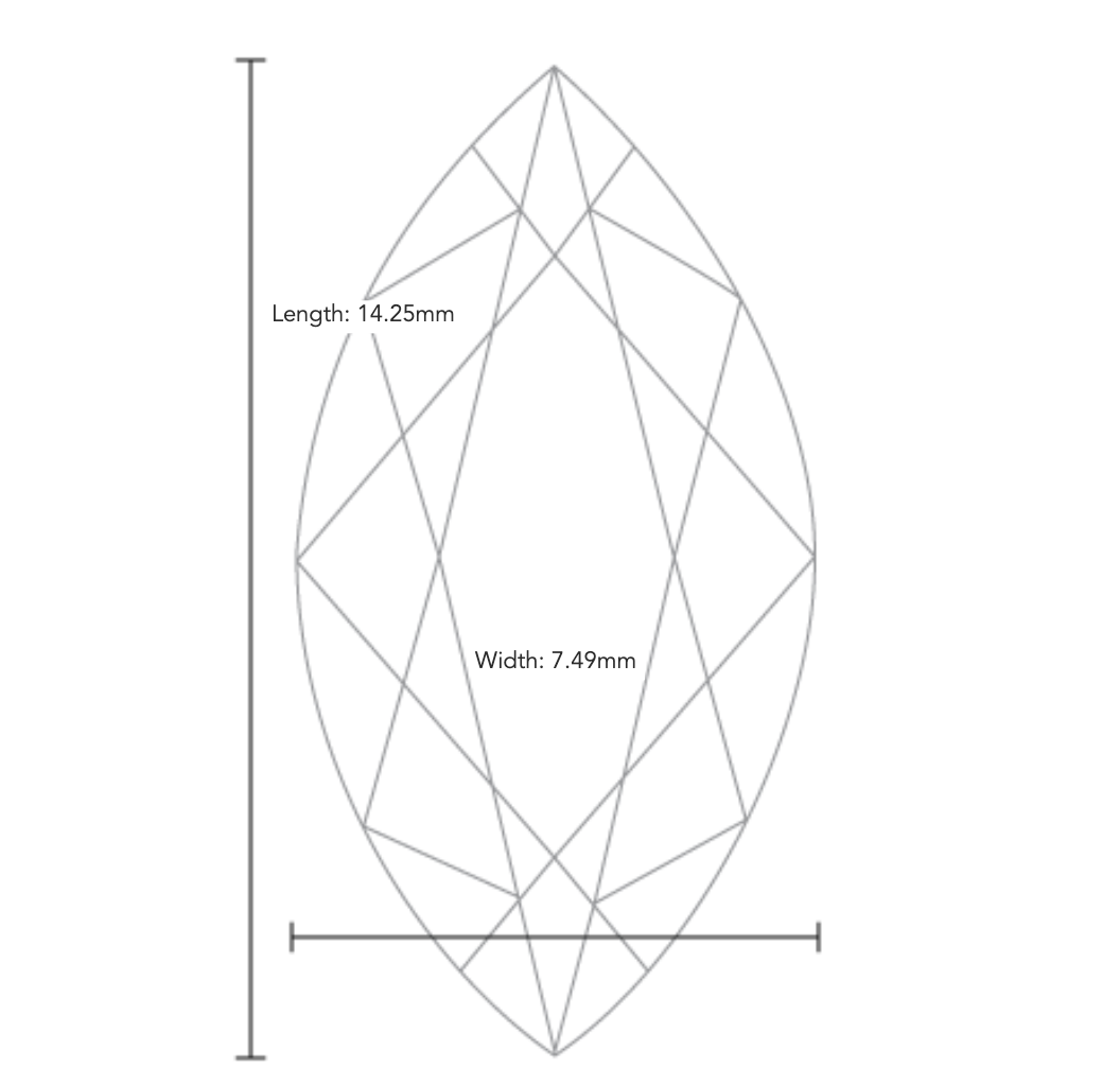 3.00ct Marquise Natural Diamond — E / SI2. - Image 3