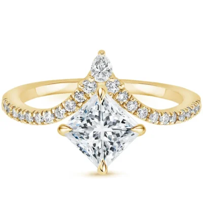 Starlight Cathedral- Princess Diamond Ring (1 1/4 ct. tw.) (Setting Only)