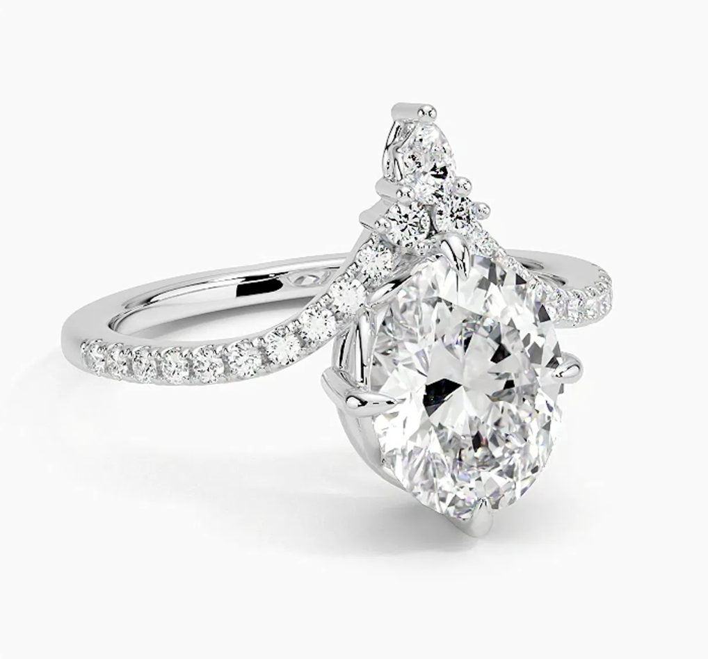 Starlight Cathedral- Oval Diamond Ring (1 1/4 ct. tw.) (Setting Only) - Image 4