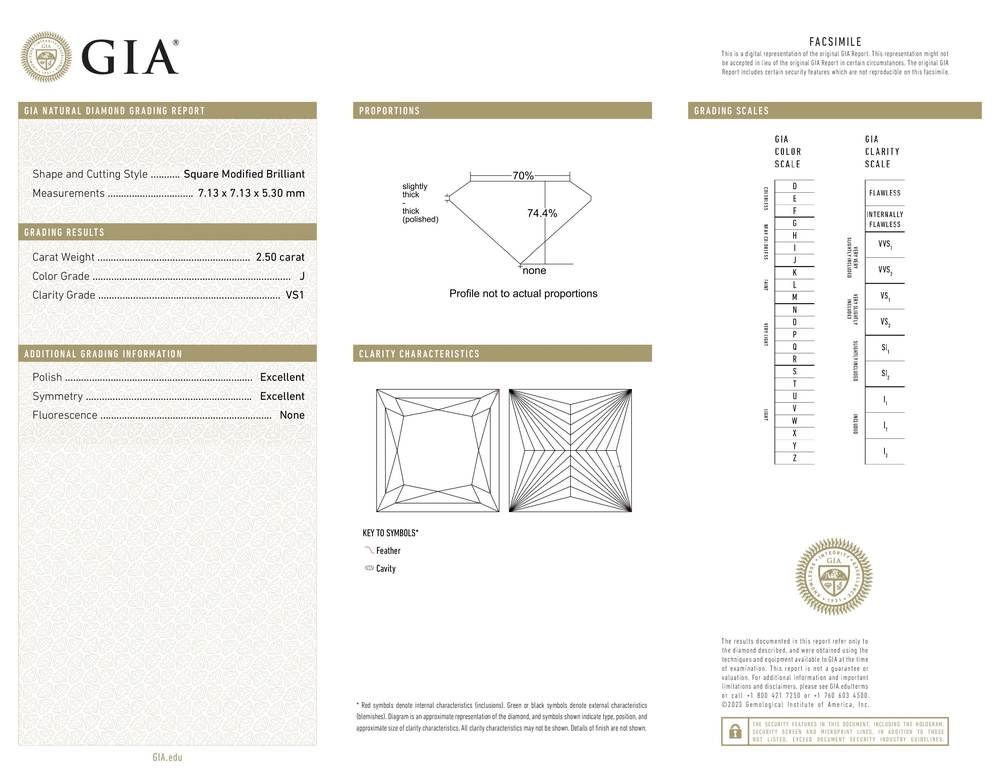 2.50ct Princess Natural Diamond — J / VS1. - Image 4