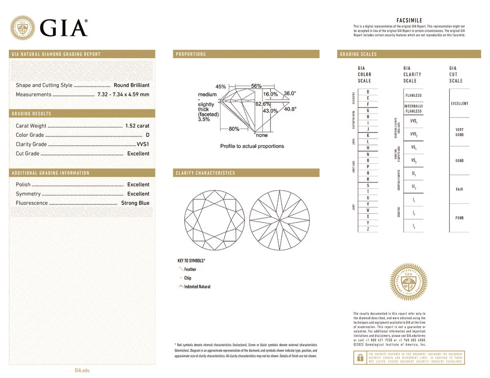 1.52ct Round Natural Diamond — D / VVS1. - Image 4