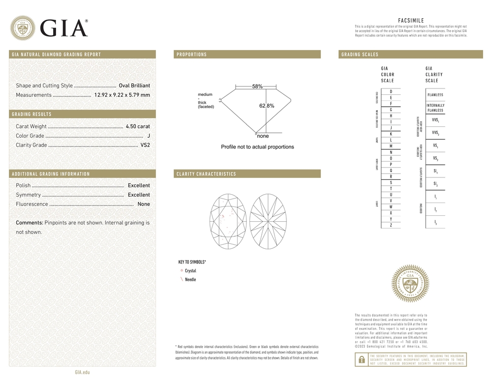 4.50ct Oval Natural Diamond — J / VS2. - Image 4