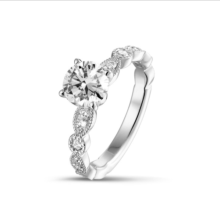 Elysian Promise 2.00 Carat Round diamond with marquise Stackable Ring - Image 3
