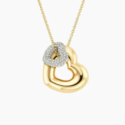 Twin Heart Diamond Tube Necklace (1/3 ct. tw.)