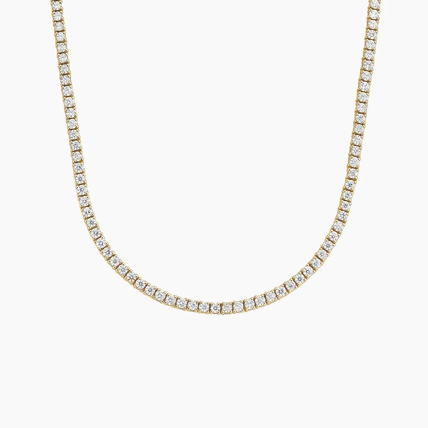 Fleurchain Four-Prong Diamond Tennis Necklace - Image 4